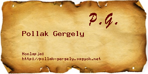 Pollak Gergely névjegykártya